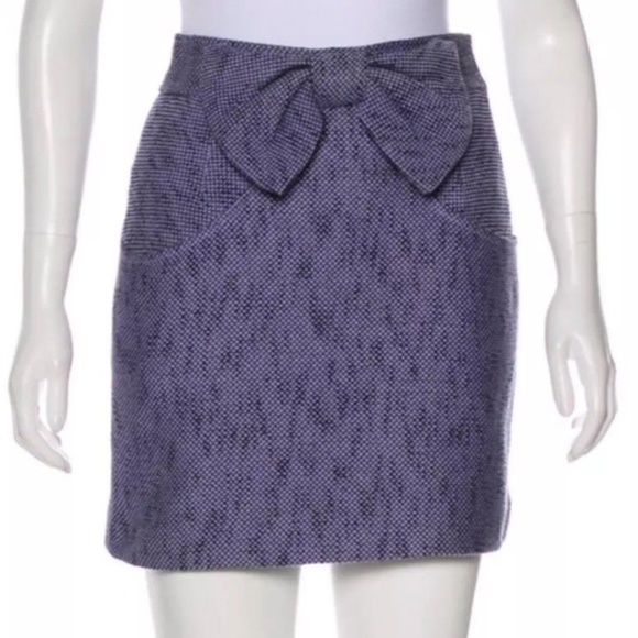 Tibi Ainsley Purple Bow Mini Skirt Size 2 - Picture 2 of 2